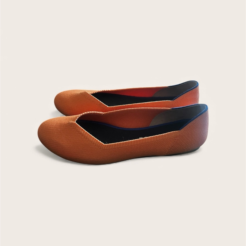 Rothy's Coral Flats with Navy Accent - Picture 2 of 2